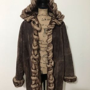 Komitor Suede Coat brown. Long Sz2x